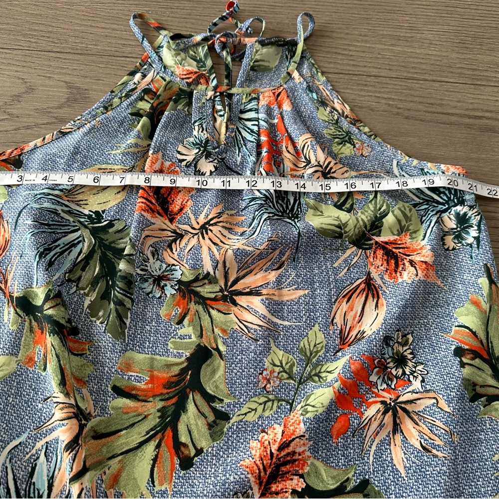 Papermoon Floral Halter Tank Top 2-Pack Navy Tropical Print XLP - Picture 5 of 10